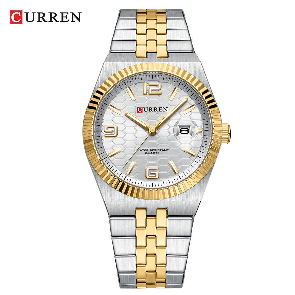 CURREN 8498 Men's Waterproof Quartz Business Watch with Round Digital Display