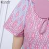 ZANZEA Women Summer Casual Short Sleeve Print Dress