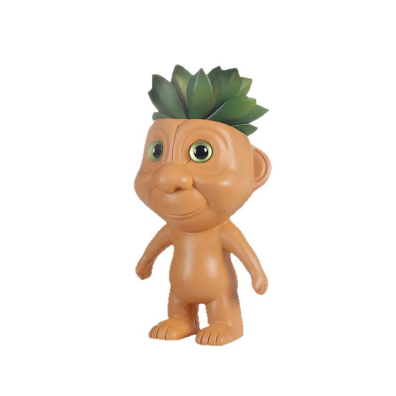 Octopus Succulent Pot with Doll Decoration - Creative Outdoor Resin Ornament.