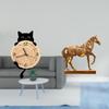 Easy to Read Wall Clock Ornament And Horse Figurine Sculpture Lightweight No Ticking Hanging