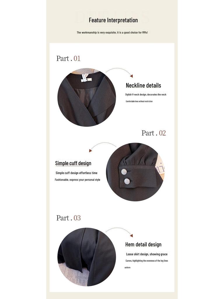 Plus Size Women's Mid-Length Korean Style Slimming Windbreaker Jacket for Autumn/Winter