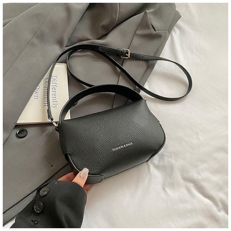 Women's bag new portable small square bag fashionable lychee pattern high-end fashion shoulder messenger bag
