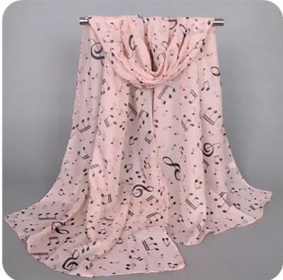New Fashion Scarf Scarf Scarf Music Note Printed Shawl Women's Soft Chiffon Scarf Travel Photo Versatile And Wearable