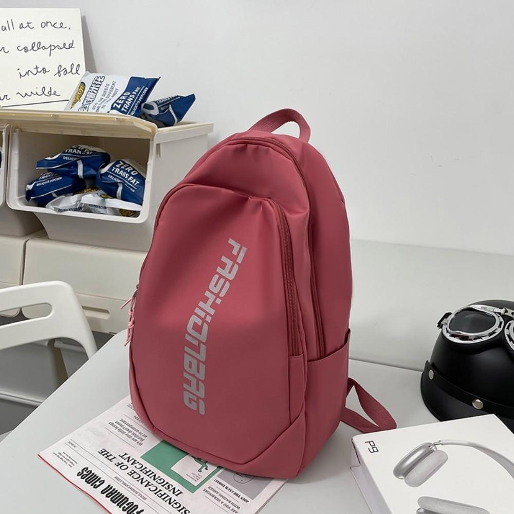 Fashion Large Capacity School Backpack Letter Lightweight Student Backpack Waterproof Book Bag красный