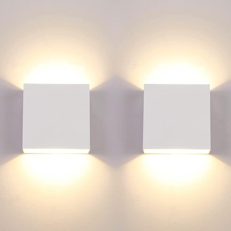 Lightess LED Wall Sconce Hardwired 10W, Set of 2 Modern Wall Lamp Black, Up Down Wall Mount Lights Mini Metal for Living Room Bedroom Hallway Decor,