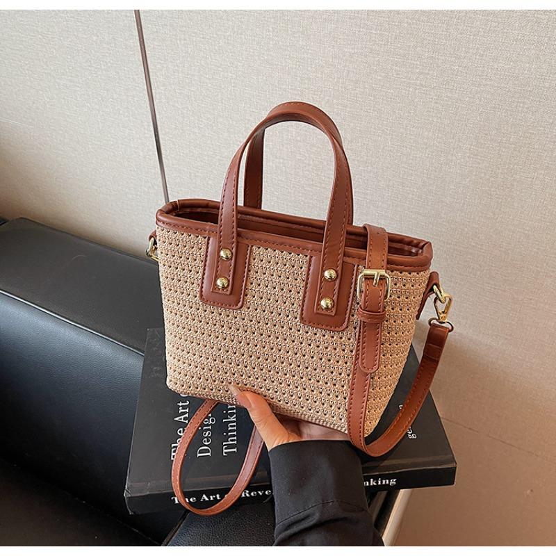 Popular Small Bag Women's Summer New Crossbody Knitted Woven Bag Portable Bucket Bag