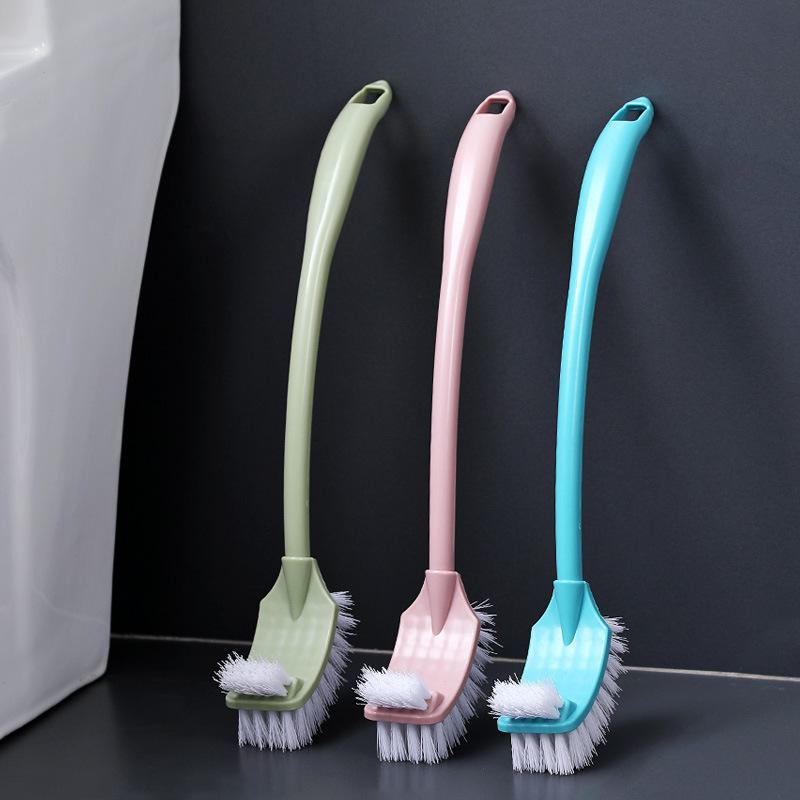 Long-Handle Toilet Brush Set with Soft Bristles and Base