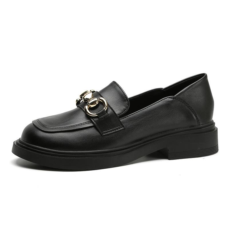 Two wear small leather shoes women's autumn and winter 2025 new women's shoes platform single shoes one pedal loafers