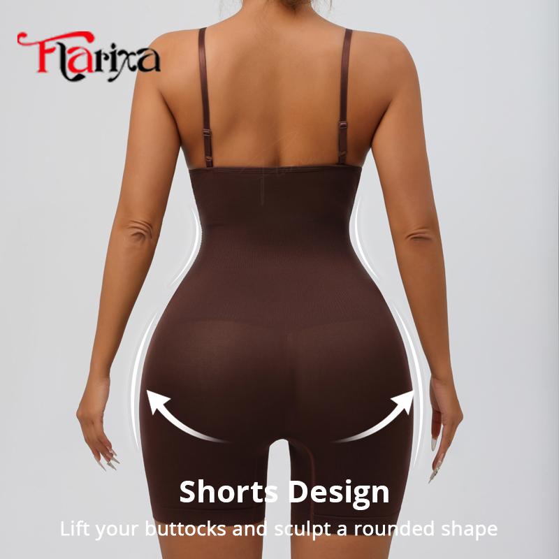 Flarixa Waist Trainer With Hooks Body Shaper Tummy Slimming Shapewear Women Camisole Bodysuit Butt Lift Seamless Underwear