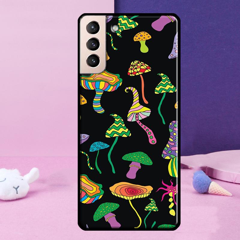 Psychedelic Mushrooms Florals Phone Case For Samsung Galaxy S25 Ultra S24 Ultra S9 S10 S20 S21 S22 Plus S23 S24 FE Cover
