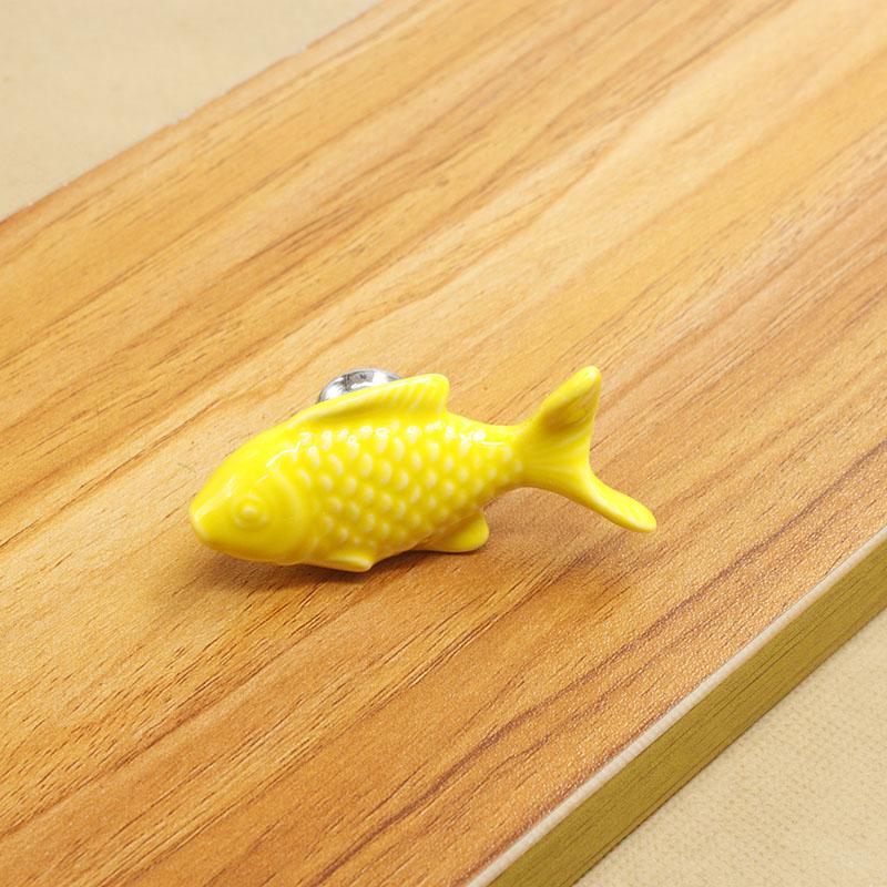 KAK Kinder Schubladengriffe Fischform Keramikgriffe für Kinderzimmer Küchenschrankgriffe Schrankknöpfe Möbelbeschläge