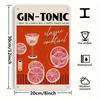 Vintage Gin Tonic Cocktail Recipe Rusty Look Metal Wall Sign Bar Decor Tin Plaque