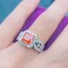 Fashion Accessories Princess Square Bag Zircon Jewelry Ring Women'S Diamond Ring Trend High Carbon Diamond Ring
