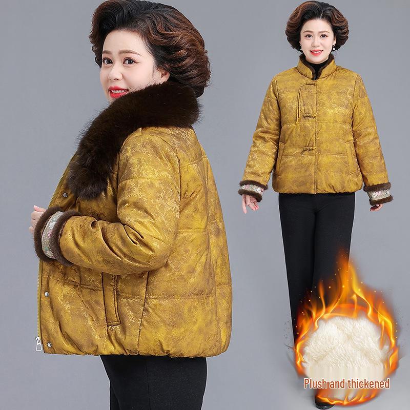 

Stylish Thickened Cotton Padded Jacket for Middle-Aged Women - Winter 2025 2XL (Recommended 105-120 Jin)