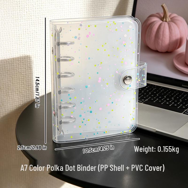 Couverture transparente A7 en PVC à 6 trous pour carnet à feuilles mobiles