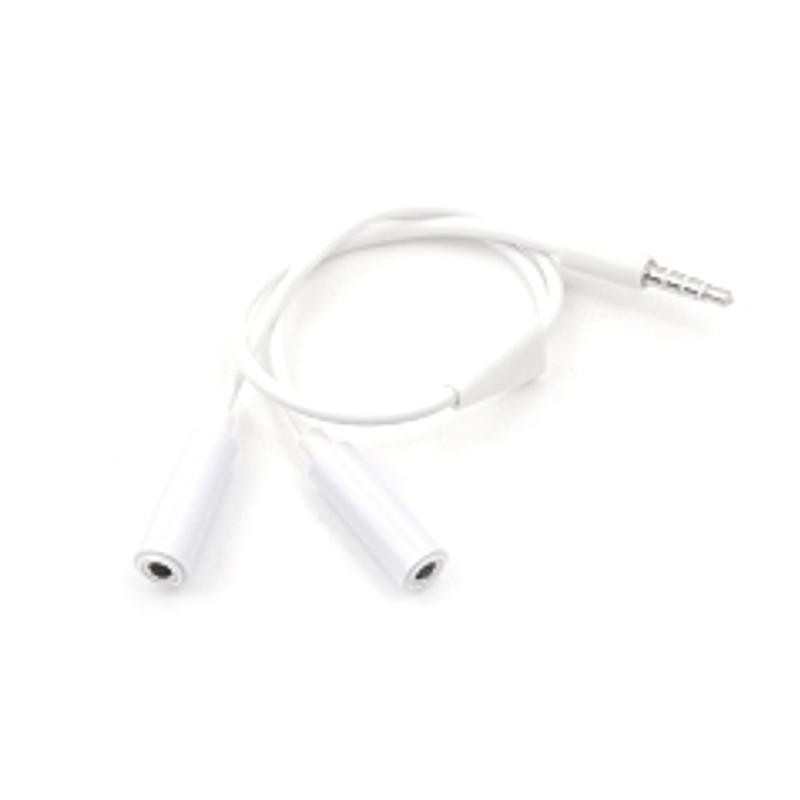 3.5Mm Aux Audio Mic Splitter Cable Earphone Headphone Adapter 1Male To 2Female