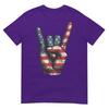 Retro Merica Rock Sign 4th Of July Vintage Usa American Flag TShirt