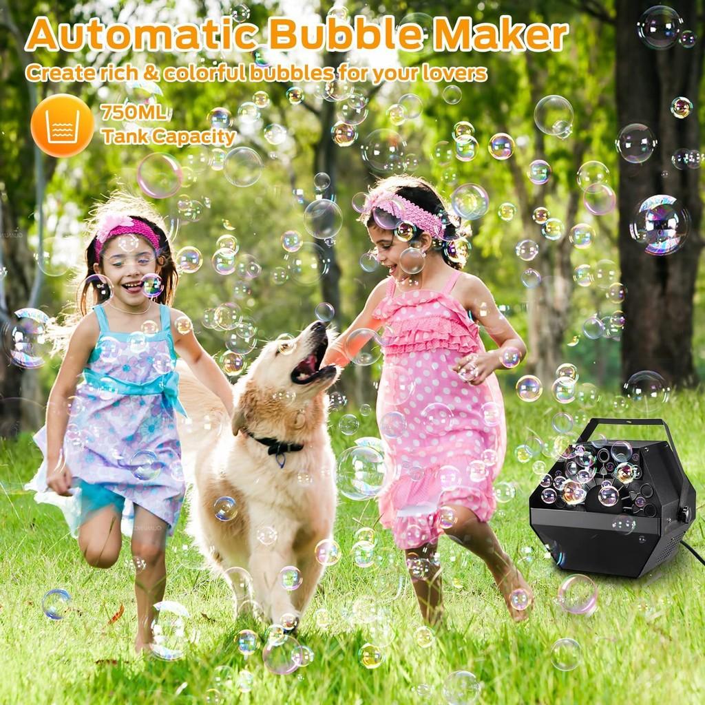750ML Small Portable Bubble Machine Mini Automatic Bubble Maker Wedding Stage Effect Remote Control Bubble Making Equipment