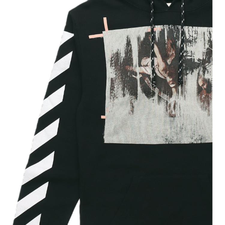 Off-White Dissolving Oil Painting Religious Stripe Hoodie Men Hoodie Black OMBB001F150030031088