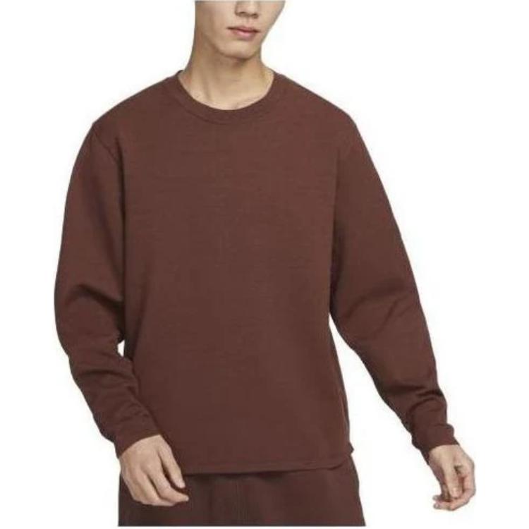 Nike Solid Color Logo Print Loose Crew Neck Sweatshirt Men Sweatshirt Earth-Tone DV9975-231