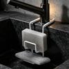Double Layer Storage Rack Kitchen Sink Sponge Holder, Iron Faucet Organizer, Rustproof Rust Proof Shelf Hollow Design for Dish Soap And Cleaning