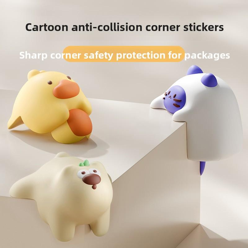 4PCS Cartoon Window Anti-collision Table Corner Coffee Table Silicone Anti-bump Sticker Anti-collision Pad Table and Chair Corner Protector