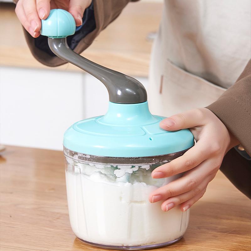 Mixer manual multifuncțional semi-automat pentru ouă, cremă de albuș, tort, ouă, mixer manual cu manivelă, bătător de uz casnic, instrumente culinare
