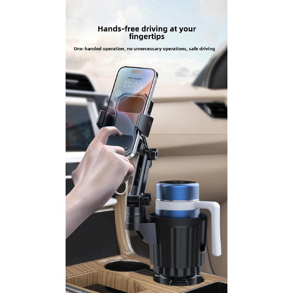 Upgraded 2-in-1 Car Cup Holder Phone Mount 360° Rotatable Universal Cup Holder Phone Stand For iPhone Samsung Smartphones