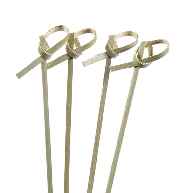 100pcs Disposable Bar Tool Party Decoration Cocktail Picks Bamboo Knot Skewers Stick Fruit Forks Sandwiches