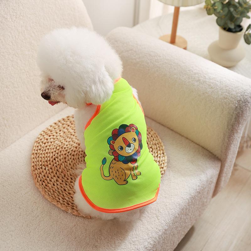 Summer Thin Printed Mesh Vest Cat Clothes Pet Vest Thin Corgi Teddy Pomeranian Dog Clothes