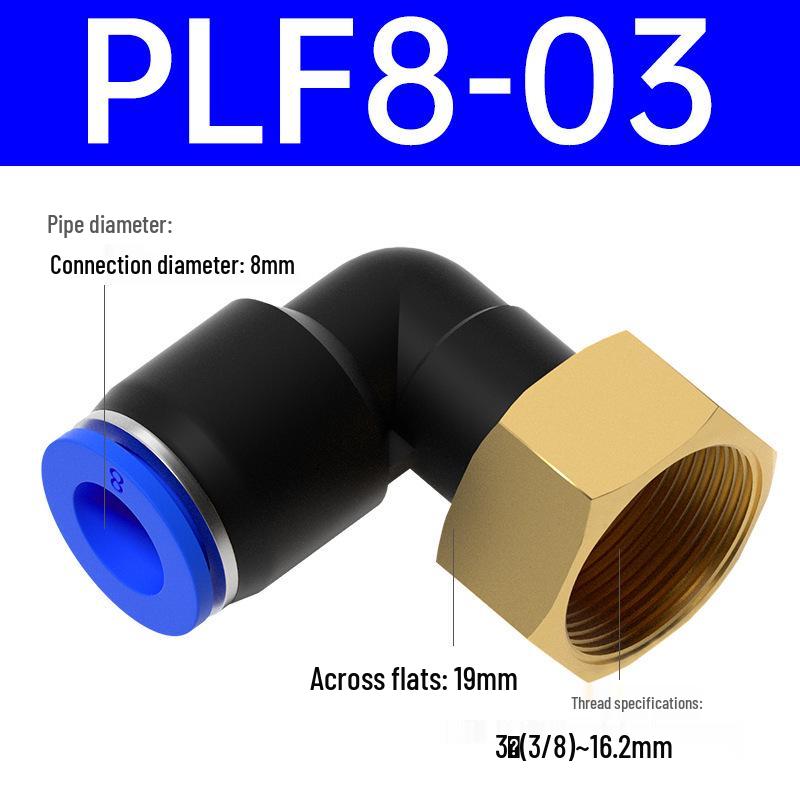 Pneumatischer L-förmiger 90° Luftschlauchverbinder Winkelstück Düse PLF6-01/8-02