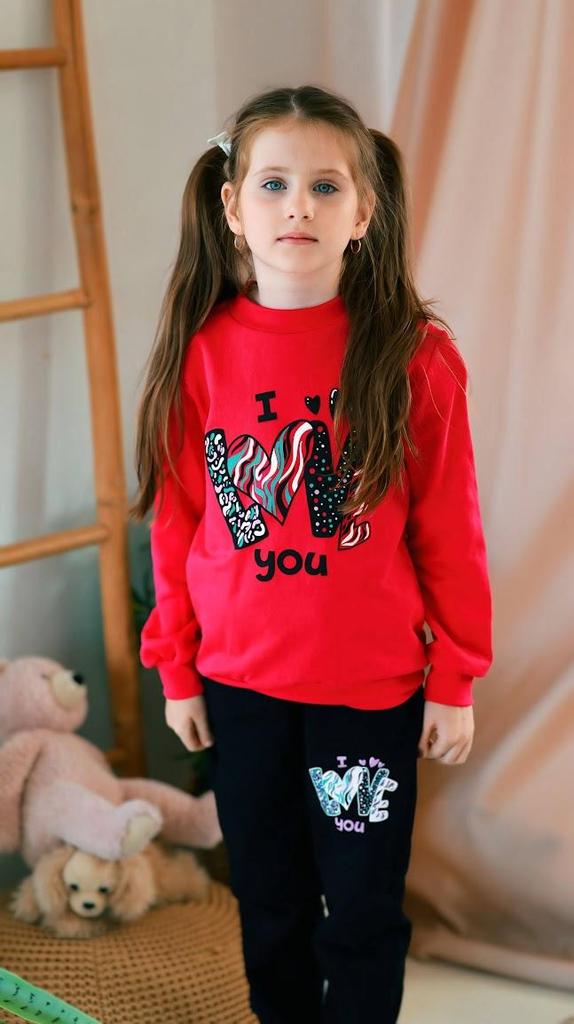 Girls' Outfit – Sweatshirt, Pants & Hat, Brushed Knit, Demi-season, 6168-023-33-5 HC