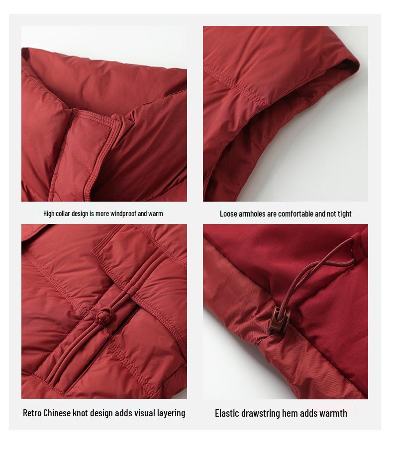 Women's High-End Mid-Length Loose Down Vest - Fashionable Plus Size for Autumn/Winter