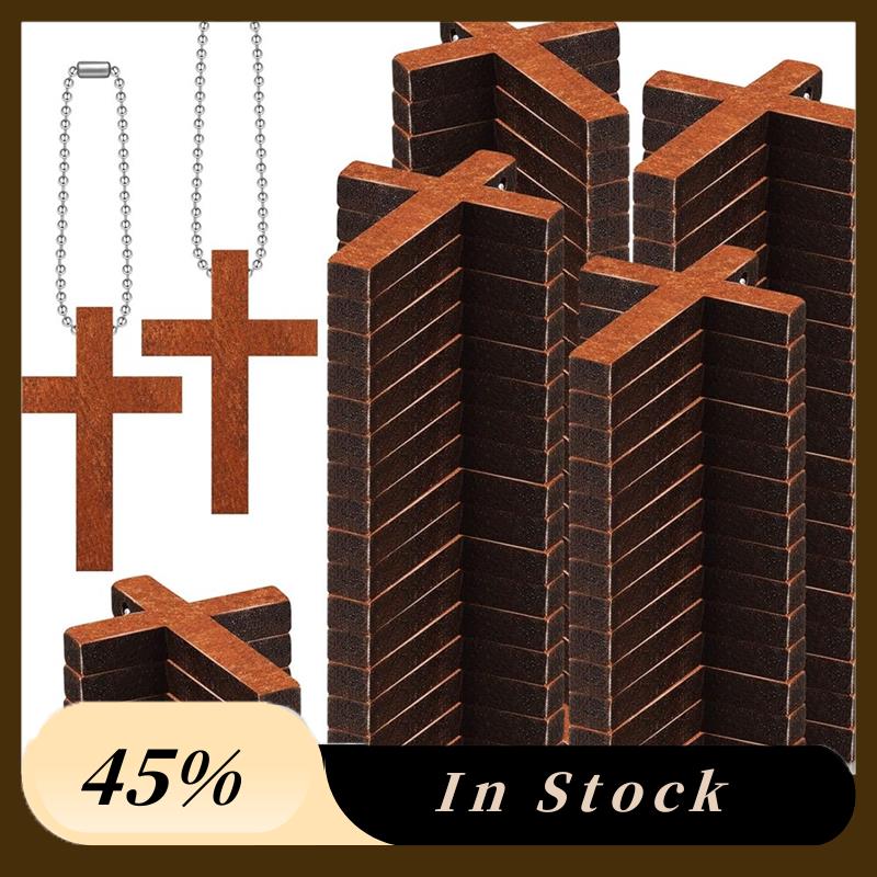 

A60zbulk Mini Wooden Cross-Charms 300 Pieces Small Wood Cross-Pendant-Hanging Ornament For Men Women DIY Necklace Braceletmay