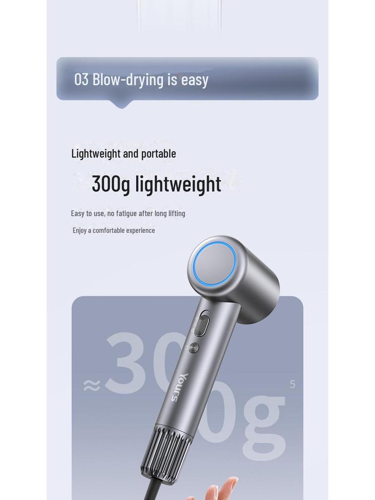 Yongri High-Speed Brushless Hair Dryer with 110,000 RPM & Negative Ion Technology, Low Noise & Quick-Drying 