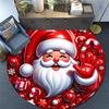 1pc Soft, Absorbent & Non Slip Cute Santa Claus Round Rug Soft Circle Rug for Living Room & Bedroom Decor, Chair Mats, and Unforgettable Hom