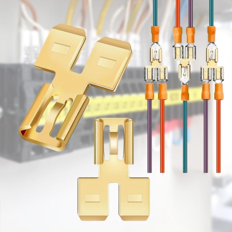 8Pcs Quick Disconnect Electrical Wire Spades Terminals Adapter Wire Spades Connectors NonInsulated Spades Connectors