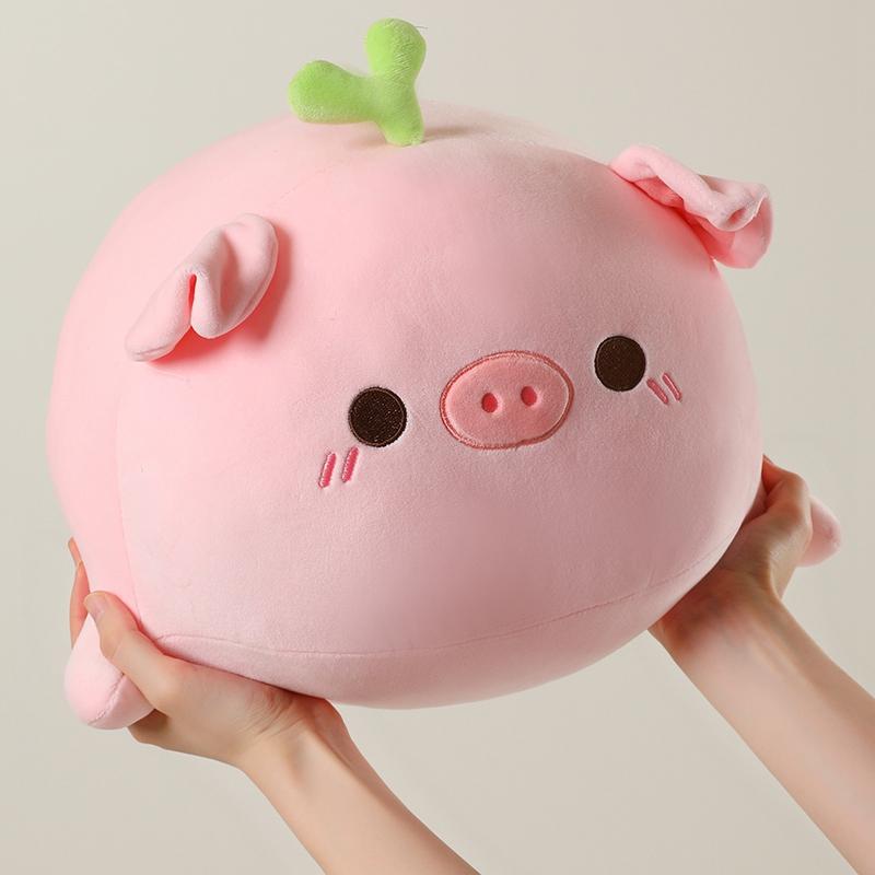 Ultra Soft Pink Pig Stuffed Doll Lying Plush Piggy Toy Animal Soft Plushie Pillow for Kids Baby Comforting Birthday Xmas Gift