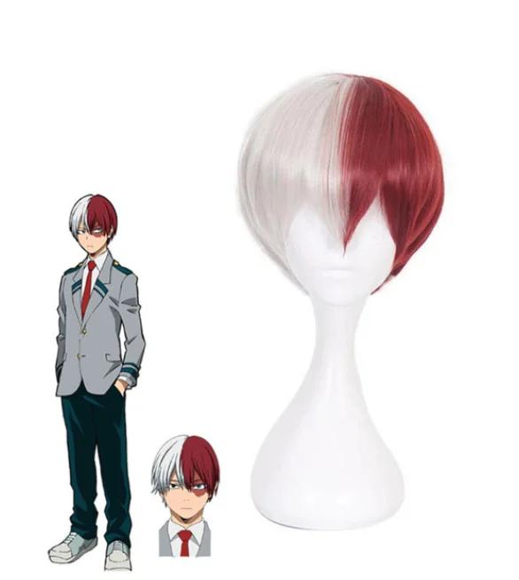 Anime My Hero Academia Disfraz Cosplay de Midoriya Izuku Set de Uniforme Escolar de Todoroki Shoto Peluca Traje Unisex Halloween Juego de Rol