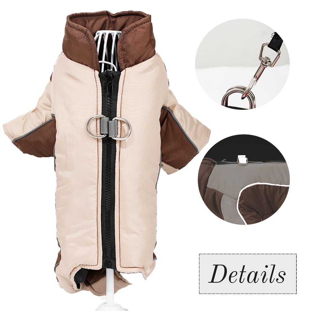 Warm Pet Clothes With D-ring Reflective Dog Jumpsuit For Small Medium Dogs Camouflage Puppy Coat For Winter Chihuahua Pug Jacket