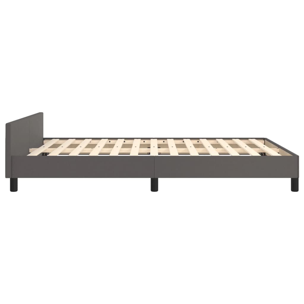 Bed Frame with Headboard Grey 140 x 200 cm Artificial Leather
