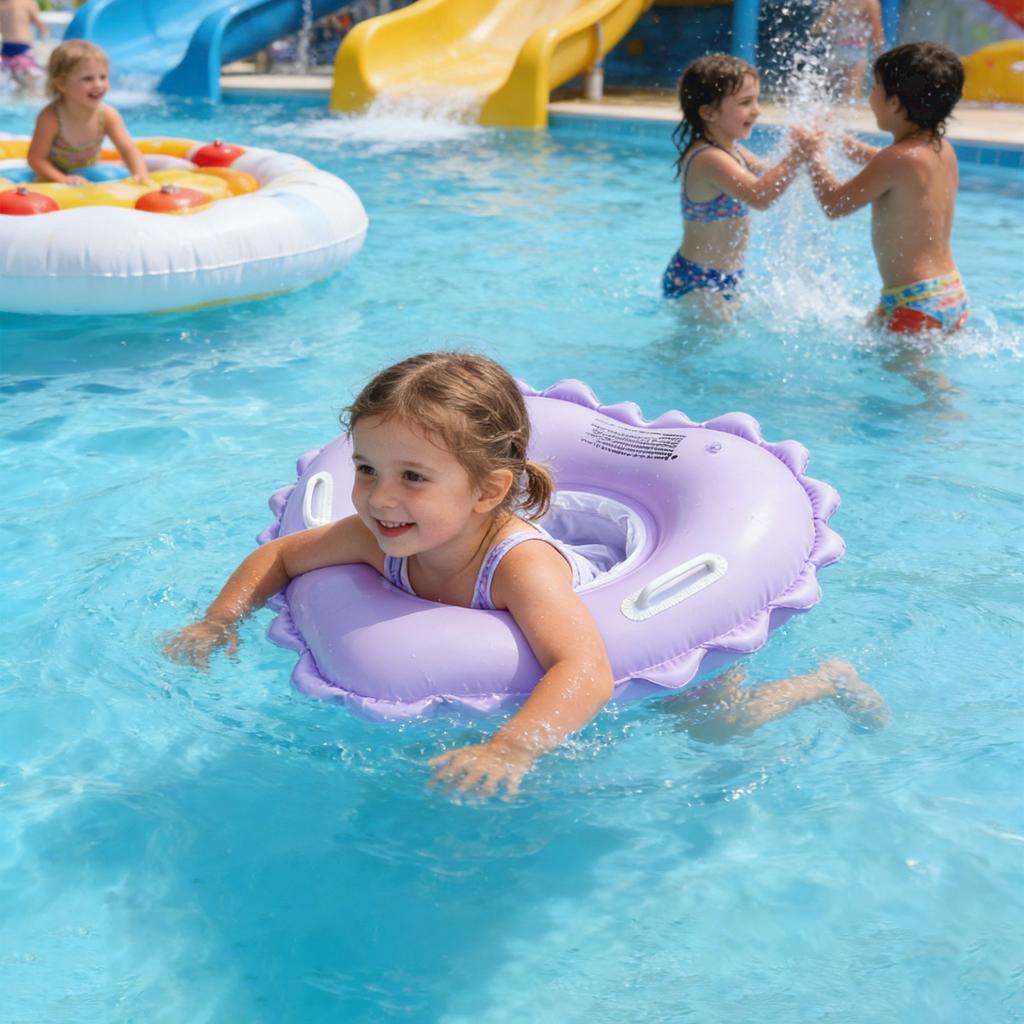 50cm Baby Schwimmring Kleinkind Sit-in Schwimmhilfe Verstellbare Beinöffnungen Aufblasbares Wassersicherheitsgerät für Kleinkinder und Kleine Kinder