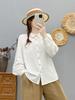 2026 Spring Women's Solid Color Slim Fit Long-Sleeve Single-Breasted Brushed Pocket Shirt