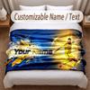 Cristiano Ronaldo Printed Flannel Blanket Custom Name Text Soft Warm Throw For Bedroom Holiday Gift