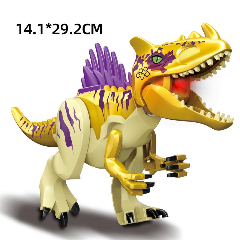 With Sound Assembled Building Blocks Dinosaur World T-Rex Velociraptor Triceratops Jurassic Animal Model Bricks Figure Toys Gift
