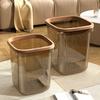 Large Capacity Transparent Trash Can for Kitchen and Bathroom - Light Luxury Pull-Out Design