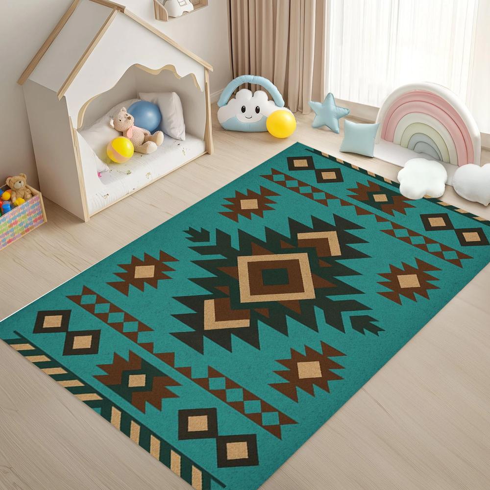 

Bohemian Geometric Rug Carpet Mat Non-Slip for Living Room Bedroom Living Room Kids Rooom Nursery Home Decor Gife 40x60cm