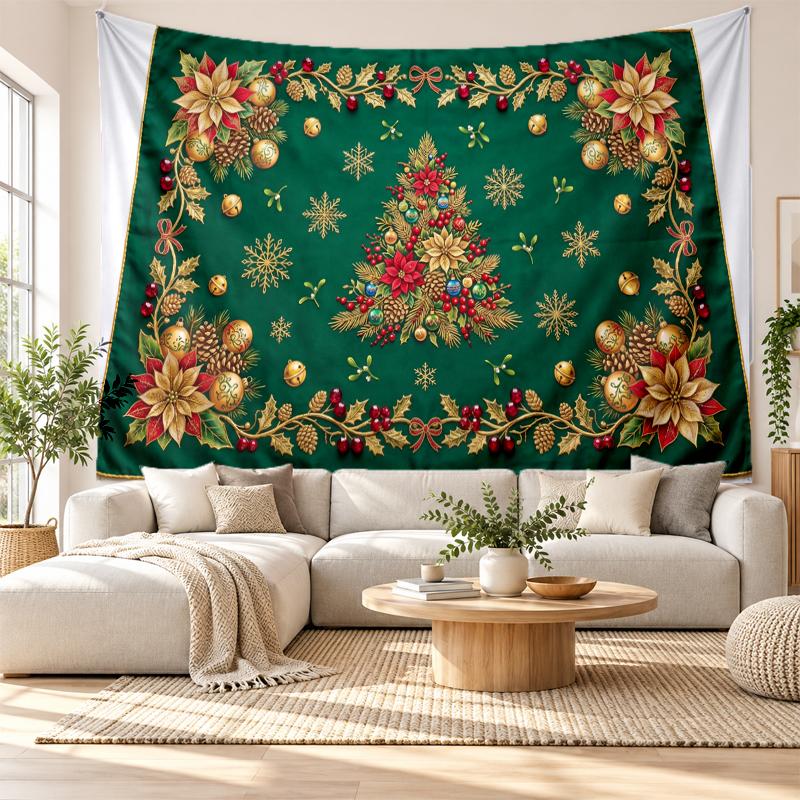 Christmas Printed Tapestry Wall Hanging For Bedroom Living Room Wall Decor Holiday Gift