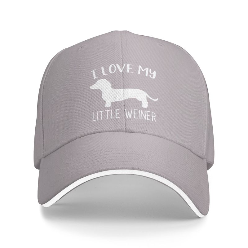 Fashion I Love My Little Weiner Baseball Cap for Women Unisex Adjustable Dachshund Dog Dad Hat Sun Protection