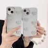 Luxuriöse 3D-Silber-Love-Armband-Hülle für iPhone 15 14 13 12 11 Pro Max XS XR All-Inclusive-Fallschutzhülle